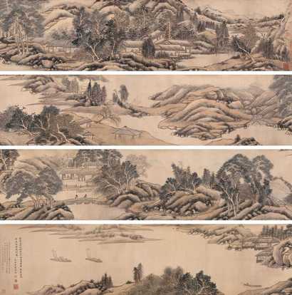 沈谷 道光己丑（1829年）作 拟沈周山水 手卷